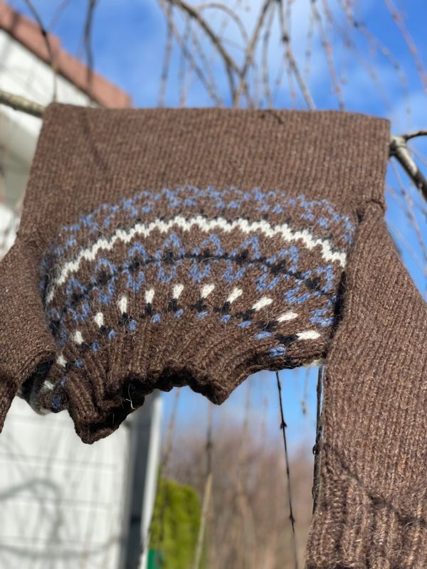 Hvammur  chocholate heather- denim garnpakke