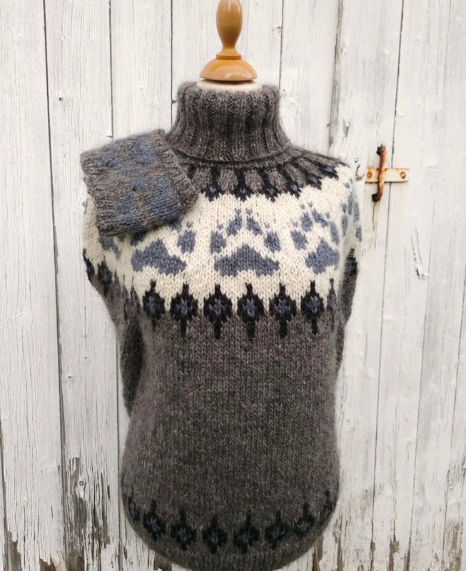 VILLMARKSGENSEREN dark grey heather - light indigo garnpakke
